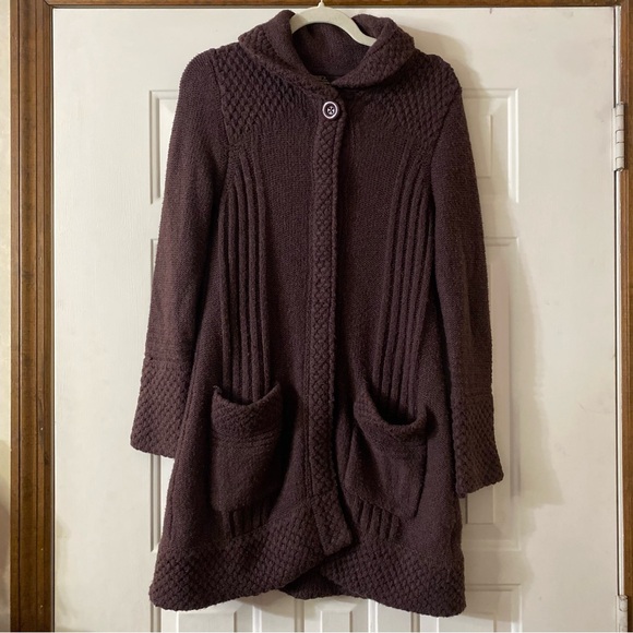 Prana Brown Duster Elsin Sweater Coat Size Small - Picture 2 of 9